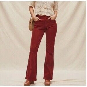 NWOT Free People WE THE FREE CRVY Karma Morron Cord Flare Corduroy Pants Size S